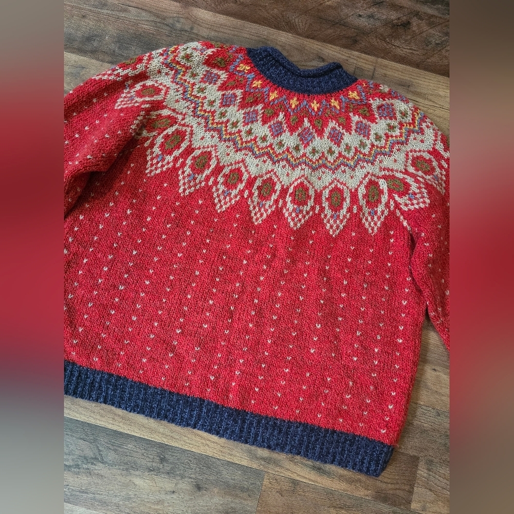 Claudia D. Women's Vintage Red Turtleneck Wool Blend Pullover Sweater Size XL - Picture 7 of 8